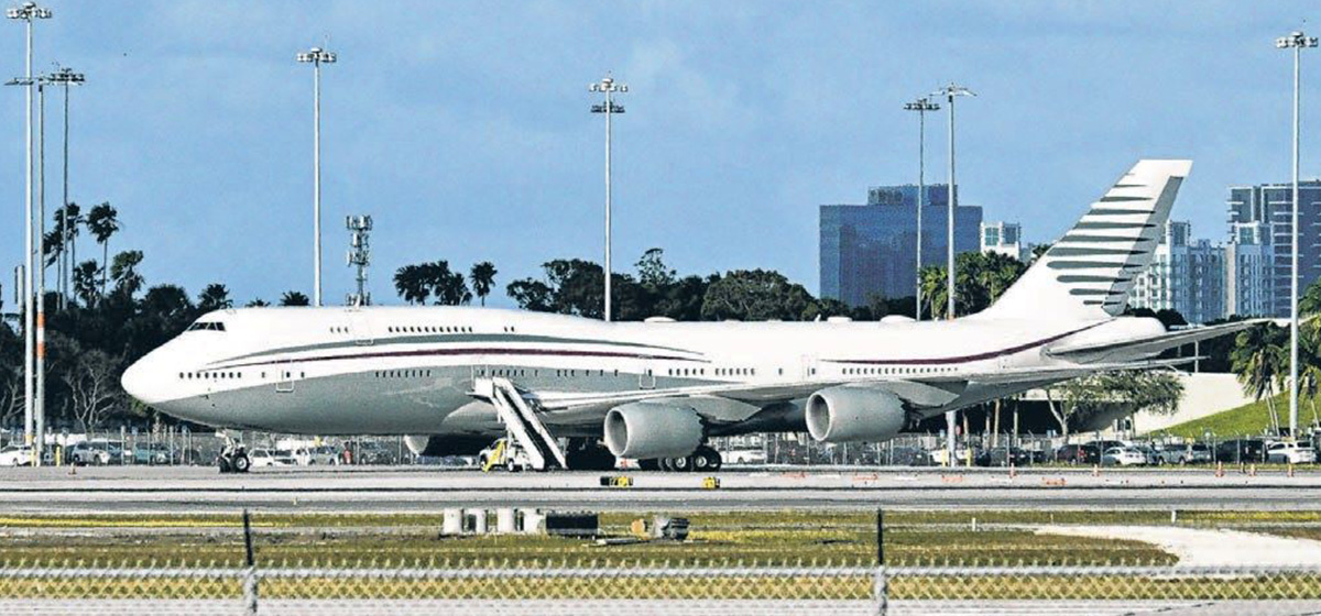 मध्यपूर्व भ्रमणका बेला ट्रम्पको विमान विवाद