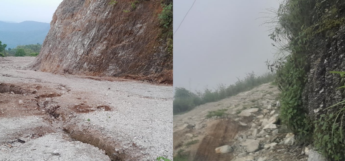 वर्षाले उदयपुरका पहाडी सडक अवरुद्ध हुँदा यात्रु र व्यवसायी हैरान