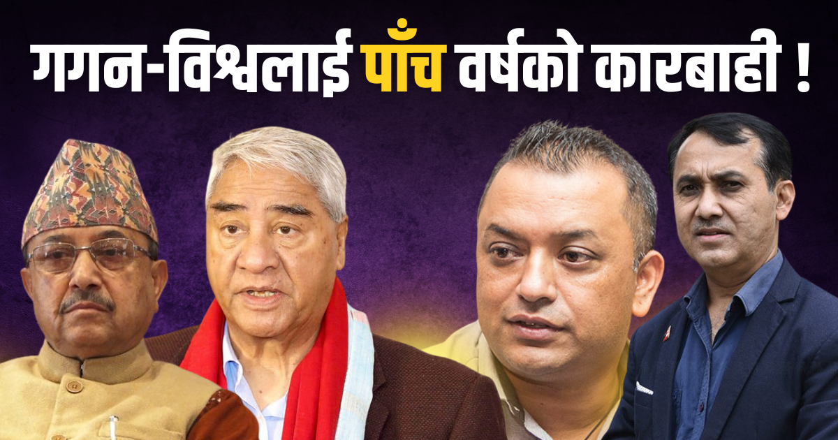 कांग्रेस संस्थापन पक्षद्वारा गगन-विश्वलाई कारबाही