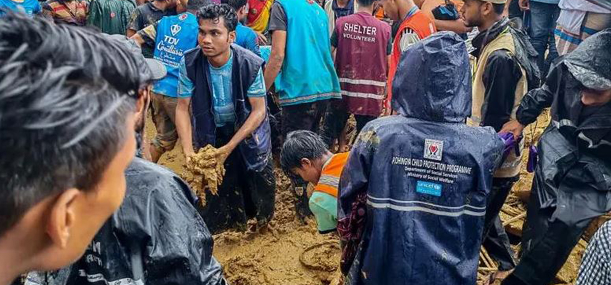 बङ्गलादेशको शरणार्थी शिविरमा पहिरो, शिक्षकसहित आठ बालबालिकाको मृत्यु