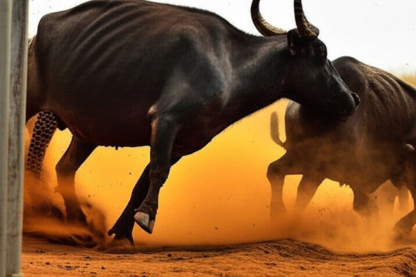 भैँसीले चितुवा मार्‍यो