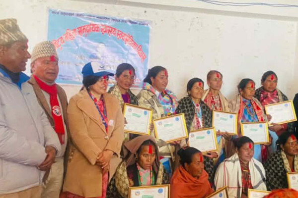 जुम्लामा स्वयंसेविकालाई सम्मान