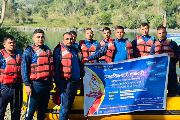 मर्स्याङ्दीको बहावमा प्रहरीको ‘वाटर रेस्क्यू’ अभ्यास