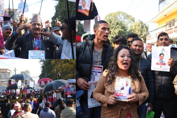 भृकुटीमण्डपमा चुनावी रौनक : उम्मेदवारका पक्षमा मत माग्दै समर्थक (तस्बिरहरू)