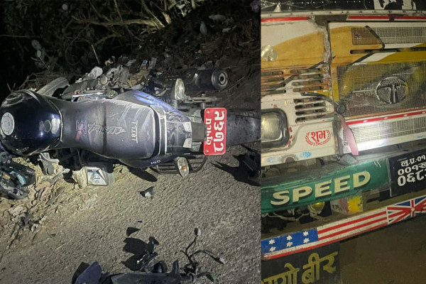 कपिलवस्तुमा ट्रकको ठक्करबाट मोटरसाइकल चालकको मृत्यु