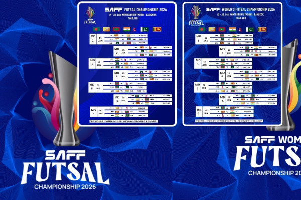 साफ फुटसल च्याम्पियनसिप : खेल तालिका सार्वजनिक