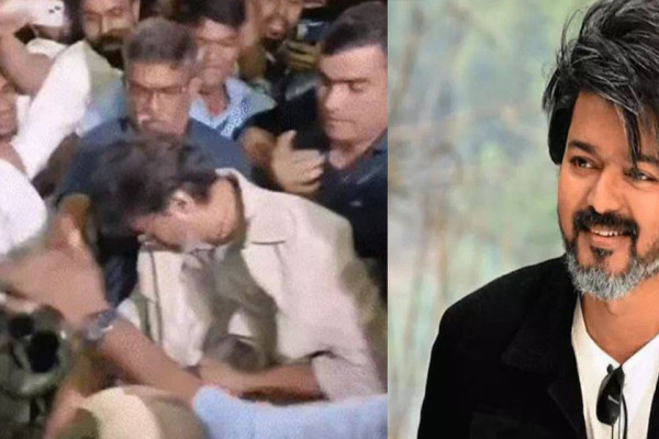 अभिनेता विजय थलापति चेन्नई विमानस्थलमा लडे