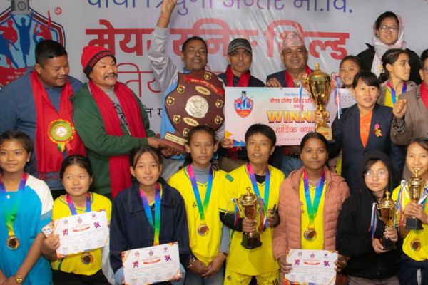 मेयर रनिङ शिल्डको लगातार चौथो विजेता बन्यो त्रियुगा