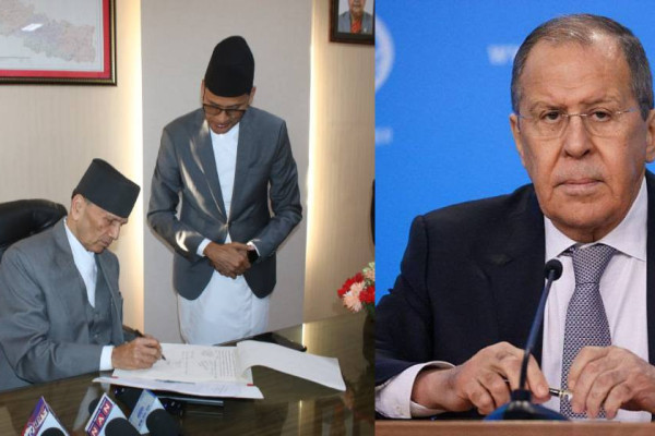 नवनियुक्त परराष्ट्रमन्त्री शर्मालाई रुसी विदेशमन्त्रीको बधाई