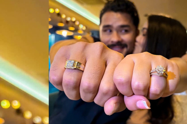 क्रिकेटर करणले औँठी उपहारसँगै सार्वजनिक गरे वर्षासँगको प्रेम