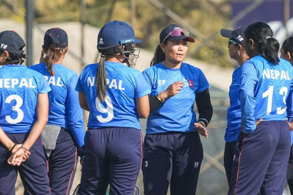 नेपाल र अमेरिका अभ्यास खेल खेल्दै