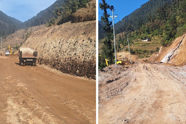 बुर्तिबाङ-ढोरपाटन सडक निर्माण धमाधम