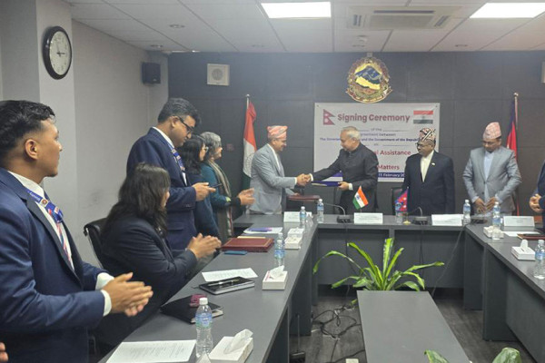 नेपाल र भारतबीच फौजदारी कानुनी सहायतासम्बन्धी सम्झौतापत्रमा हस्ताक्षर