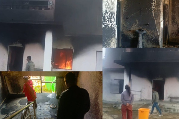 गाउँपालिकाको सामुदायिक भवनमा आगलागी, करोडौँको क्षति