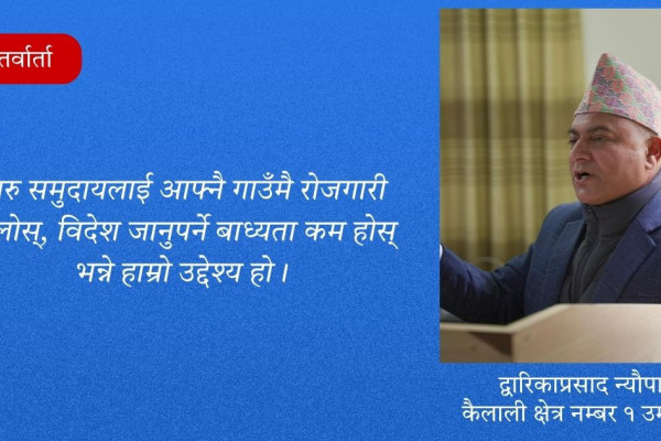 मेरा योजना चुनावी फण्डा होइन, विकासको ब्लुप्रिन्ट हो : उम्मेदवार न्यौपाने