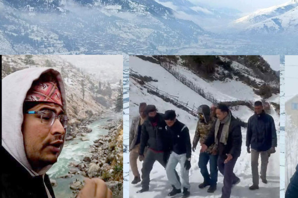 हिमपातले रोकेन चुनावी प्रचार: हिउँसँग लुकामारी गर्दै मतदाता भेट्दै जुम्ली उम्मेद्वार