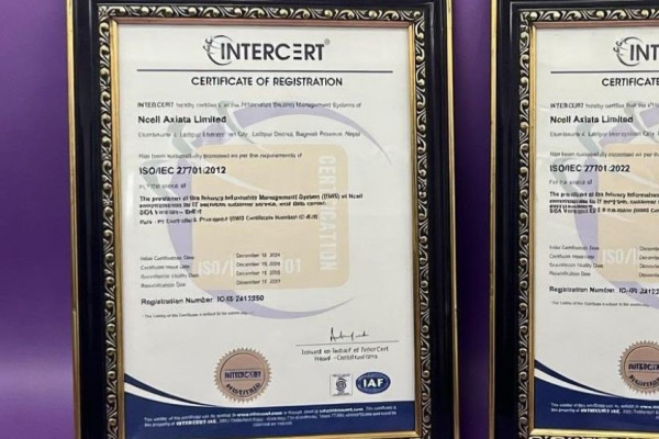 एनसेलको डेटा गोपनीयता र सूचना सुरक्षा सम्बन्धी आइएसओ २७००१ र २७७०१ मान्यता नविकरण