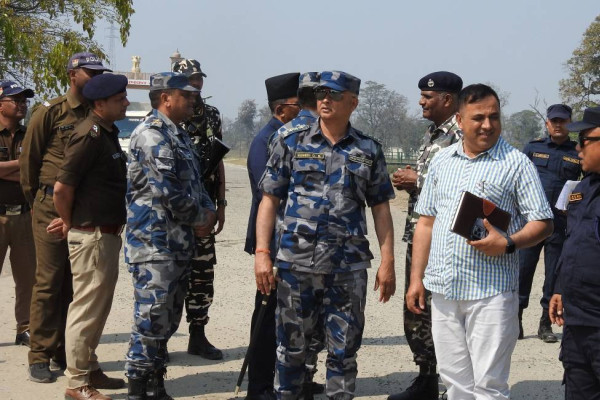 सीमा र मतदान स्थलको निरीक्षण गर्दै निर्वाचन सुरक्षा समिति