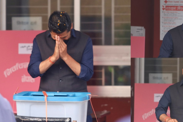 चितवन-२ बाट उम्मेदवार रविले काठमाडौं-२ मा गरे मतदान