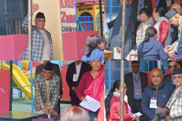 एमाले अध्यक्ष ओलीले गरे मतदान