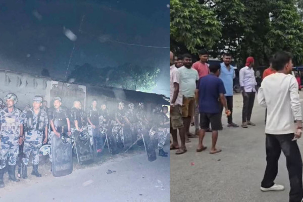 देवानगञ्ज घटना : इनरुवामा पनि प्रदर्शन, प्रहरी बिट तोडफोड